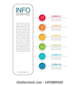 Vector vertical infographic diagram, template for business, presentations, web design, 6 options.