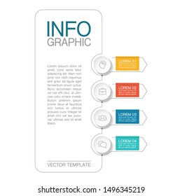 Vector vertical infographic diagram, template for business, presentations, web design, 4 options.