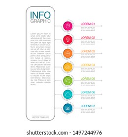 Vector vertical infographic diagram, template for business, presentations, web design, 7 options.