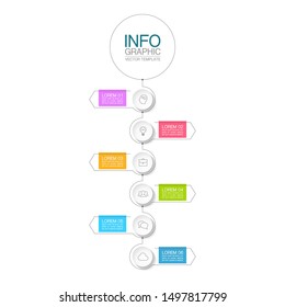 Vector vertical infographic diagram, template for business, presentations, web design, 6 options.