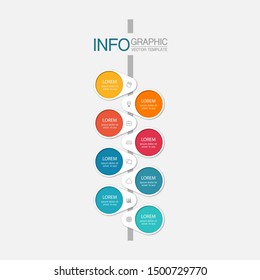 Vector vertical infographic diagram, template for business, presentations, web design, 8 options.