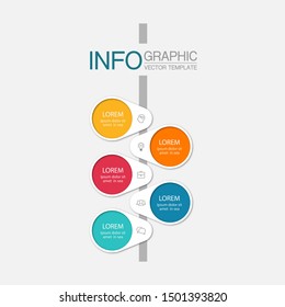 Vector vertical infographic diagram, template for business, presentations, web design, 5 options.