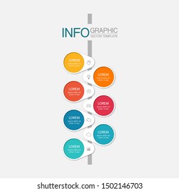 Vector vertical infographic diagram, template for business, presentations, web design, 7 options.