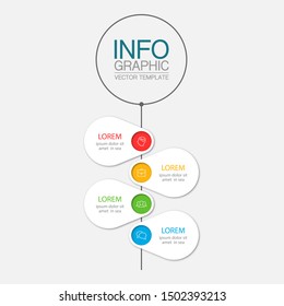 Vector vertical infographic diagram, template for business, presentations, web design, 4 options.