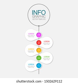 Vector vertical infographic diagram, template for business, presentations, web design, 5 options.