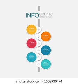 Vector vertical infographic diagram, template for business, presentations, web design, 6 options.