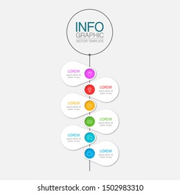 Vector vertical infographic diagram, template for business, presentations, web design, 6 options.