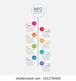 Vector vertical infographic diagram, template for business, presentations, web design, 8 options.