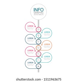 Vector vertical infographic diagram, template for business, presentations, web design, 7 options.
