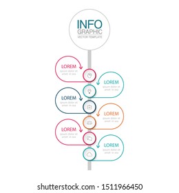 Vector vertical infographic diagram, template for business, presentations, web design, 6 options.