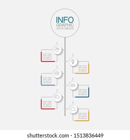 Vector vertical infographic diagram, template for business, presentations, web design, 6 options.