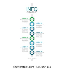 Vector Vertical Infographic Diagram, Template For Business, Presentations, Web Design, 8 Options.