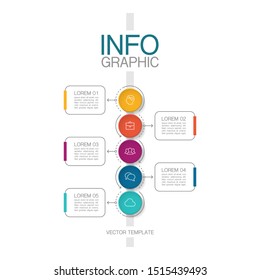 Vector vertical infographic diagram, template for business, presentations, web design, 5 options.