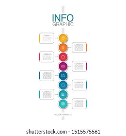 Vector vertical infographic diagram, template for business, presentations, web design, 8 options.
