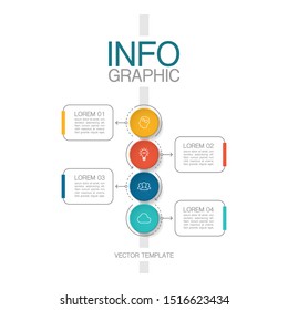 Vector vertical infographic diagram, template for business, presentations, web design, 4 options.