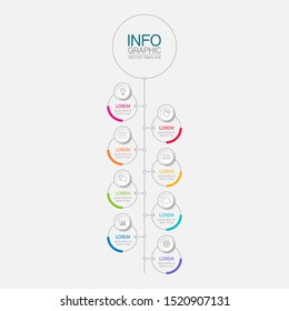 Vector vertical infographic diagram, template for business, presentations, web design, 8 options.