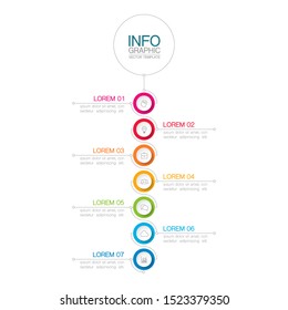 Vector vertical infographic diagram, template for business, presentations, web design, 7 options.