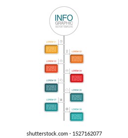 Vector vertical infographic diagram, template for business, presentations, web design, 8 options.