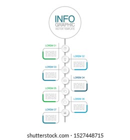 Vector vertical infographic diagram, template for business, presentations, web design, 7 options.