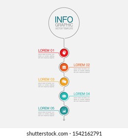 Vector vertical infographic diagram, template for business, presentations, web design, 5 options.