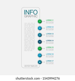 Vector vertical infographic diagram, template for business, presentations, web design, 7 options.
