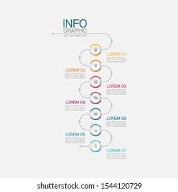 Vector vertical infographic diagram, template for business, presentations, web design, 7 options.