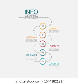 Vector vertical infographic diagram, template for business, presentations, web design, 5 options.