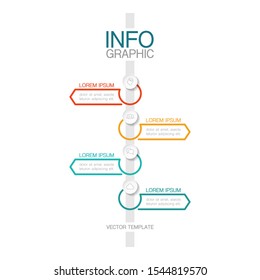 Vector vertical infographic diagram, template for business, presentations, web design, 4 options.