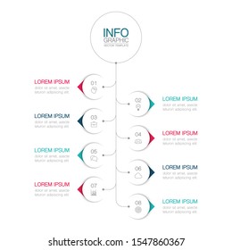 Vector vertical infographic diagram, template for business, presentations, web design, 8 options.