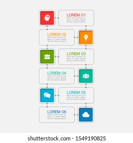 Vector vertical infographic diagram, template for business, presentations, web design, 6 options.