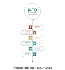 Vector vertical infographic diagram, template for business, presentations, web design, 6 options.