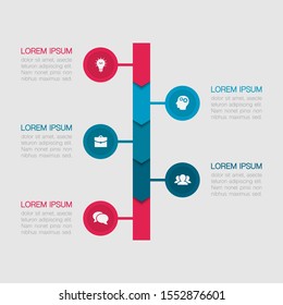 Vector vertical infographic diagram, template for business, presentations, web design, 5 options.