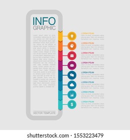 Vector vertical infographic diagram, template for business, presentations, web design, 8 options.