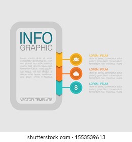 Diagrama de infografía vertical vectorial, plantilla para negocios, presentaciones, diseño web, 3 opciones.