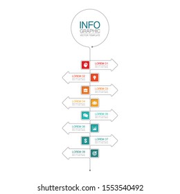 Vector vertical infographic diagram, template for business, presentations, web design, 8 options.