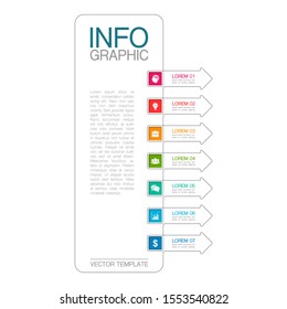 Vector vertical infographic diagram, template for business, presentations, web design, 7 options.