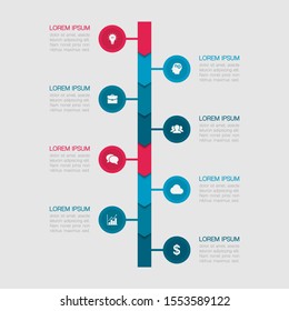 Vector vertical infographic diagram, template for business, presentations, web design, 8 options.