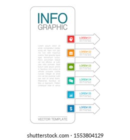 Vector vertical infographic diagram, template for business, presentations, web design, 6 options.