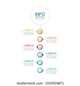 Vector vertical infographic diagram, template for business, presentations, web design, 6 options.