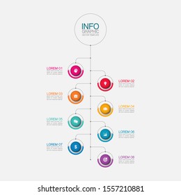 Vector vertical infographic diagram, template for business, presentations, web design, 8 options.