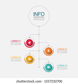 Vector vertical infographic diagram, template for business, presentations, web design, 4 options.