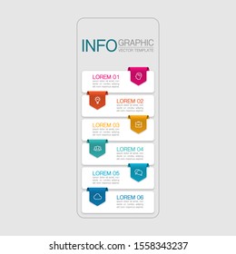 Vector vertical infographic diagram, template for business, presentations, web design, 6 options.
