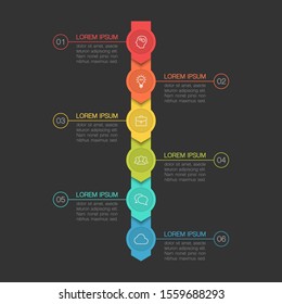 Vector vertical infographic diagram, template for business, presentations, web design, 6 options.