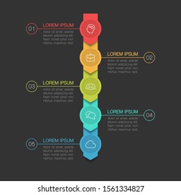 Vector vertical infographic diagram, template for business, presentations, web design, 5 options.