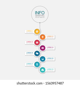 Vector Vertical Infographic Diagram, Template For Business, Presentations, Web Design, 8 Options.