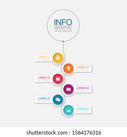 Vector vertical infographic diagram, template for business, presentations, web design, 6 options.