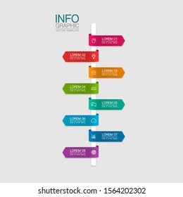 Vector vertical infographic diagram, template for business, presentations, web design, 8 options.