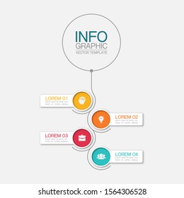 Vector vertical infographic diagram, template for business, presentations, web design, 4 options.