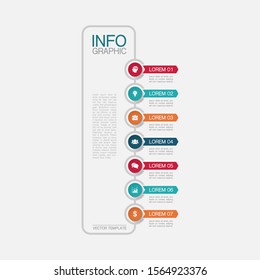 Vector Vertical Infographic Diagram, Template For Business, Presentations, Web Design, 7 Options.