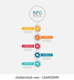 Vector vertical infographic diagram, template for business, presentations, web design, 5 options.